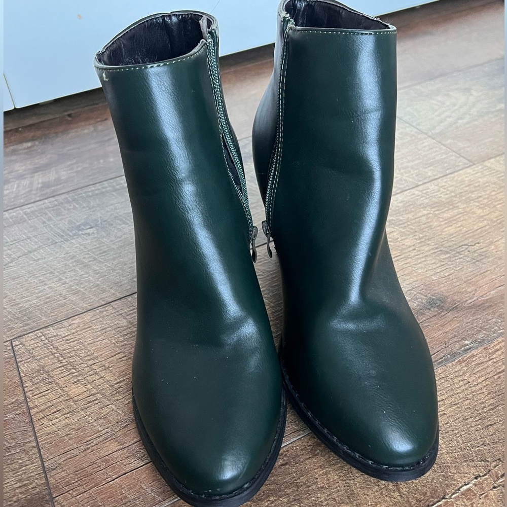 dark green ankle boots